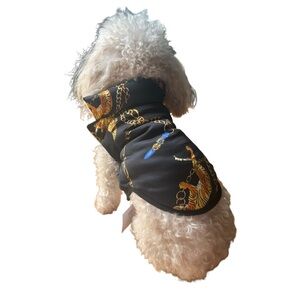 NWT trendy black puffer jacket for dogs